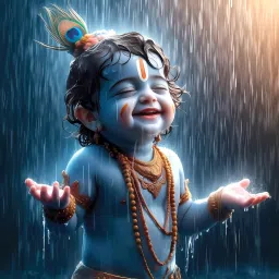 Bal Krishna Ji Photo Poster For Home & Office Decoration Digital Reprint 12 inch x 18 inch Painting-12