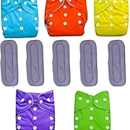 BABY CARE BEST 10 IN ONE COMBO OF 5 CLOTH DIAPERS AND 5 INSERT PADS-image-21