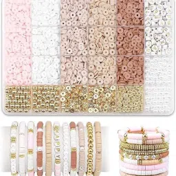 DIY Beads Set - Soft Polymer Clay Beads & Spacers for Bracelet Making, Jewellery-19