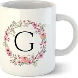 manorath Name Letter Alphabet G Printed Coffee Cup , Gifts for Brother, Sister, Friends, Ceramic Coffee Mug-picture-0