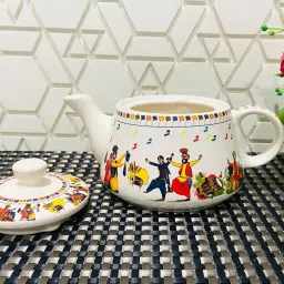 Pack of 7 Ceramic Elegant Tea Kettle with Set of 6 Cup, Natural Finish Tea Kettle For Tea & Coffee-image-64