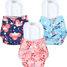 Reusable Exclusive Cloth Diapers With Microfiber Inserts Pack of 3-28
