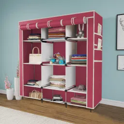 12 Shelves Collapsible Portable Foldable Wardrobe Storage Organizer for Clothes PP Collapsible Wardrobe-7