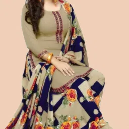 Unstitched Crepe Kurta & Churidar Material Printed-image-5