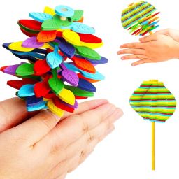 Candy Flower Toy for Kid- Lollipop Shaped Colourful Twisting & Rotating Fidget Rattle-18
