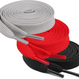 house of common shoe laces Flat Hollow Red Black Light Grey 90cm 3pair sneakers canvas Shoe Lace-image-66