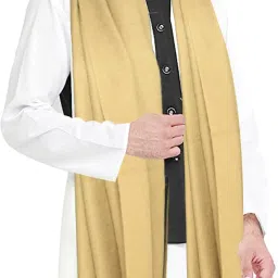 Solid Wool Blend Men Beige Stole-4