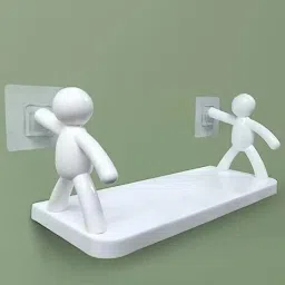 Multipurpose Wall Mount Self Adhesive Floating Shelf NRS8.396 Plastic Wall Shelf-picture-3
