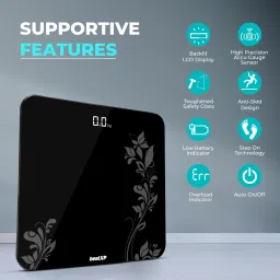 beatXP Gravity Flora Digital Weight Machine with Thick Tempered Glass & LCD Display Weighing Scale image 2