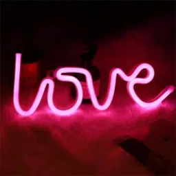 VL Love Lamp Light Neon Pink LED Night Light USB 3D Light Text Wall Hanging Night Lamp Birthday Gifts Night Lamp (12 cm, Pink) Table Lamp-13