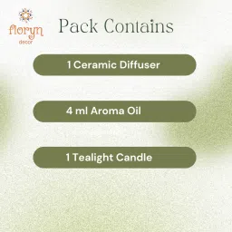 floryn decor Red, Ceramic Diffuser for Home Fragrance, 2 Packs of - 4 ml Aroma Oil, 1 Candle & 1 Diffuser Set image 5