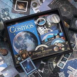 346pcs Aesthetic Journal Supplies Kit, Perfect for Gifting, Cosmos-Dark Space Theme, Scrapbook Kit-13