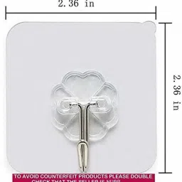 superzone Set of 10 Wall Hooks Heavy Duty Hooks for Hanging 10KG (Max) Magic Stickers Hooks Seamless Transparent Adhesive Hooks for Hanging Keys Coats Hats Bags Ceiling Door Hanger image 3