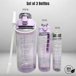 Motivational Transparent Water Bottles – 3 (2000ml, 900ml, 300ml) 3200 ml Water Bottles-image-15