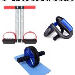 HOME GYM PRODUCT OF DOUBLE SPRING TUMMY TRIMMER WITH AB WHEEL AND PUSH UP BAR Fitness Accessory Kit Kit-image-38