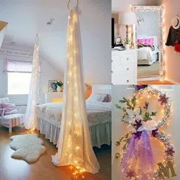 s k traders 50 LEDs 20 m Gold Steady String Rice Lights image 4