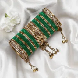 Brass Cubic Zirconia Gold-plated Bangle Set-image-11