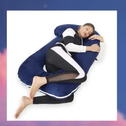 Pregnancy G Shape for Pregnant/Maternity Back Pain Relief, HIPS & Belly Support Microfibre Solid Pregnancy Pillow Pack of 1-image-27