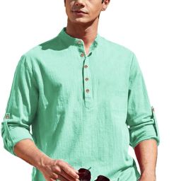 Men Solid Cotton Blend Straight Kurta-image-30