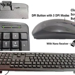 ANJO USB Keyboard-Wireless Mouse-Wrist Support Pad-3.0Hub-Cleaner-OTG Micro&C Combo Set image 2