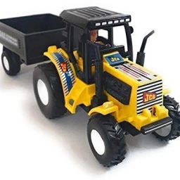 Plastic Farmer Tractor with Trolley for Kids Mini DieCast Farm Trailer Pull Back-31