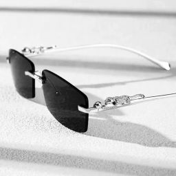 UV Protection, Polarized, Toughened Glass Lens, Gradient Rectangular, Retro Square Sunglasses (Free Size)-image-78