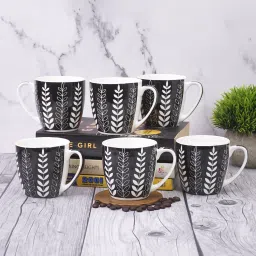 Pack of 6 Bone China Set of 6 Coffee Mugs New Modern Design Fine Bone Ceramics Tableware, Premium Light Tea/Coffee Cups (Set of 6 Mugs in a Box)-21