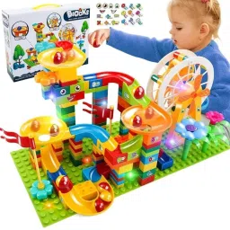 Big Size Blocks Marble Run Slide Building Toys Kids Race Track Compatible-14