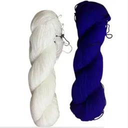 BLUE & WHITE WOOL COMBO (100 gram)-picture-3