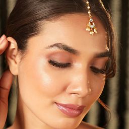 Rubans Gold-Plated Kundan Studded Maang Tikka Head Jewellery-16
