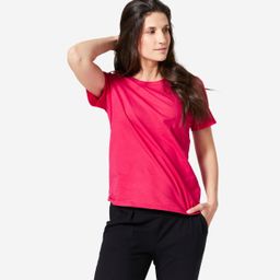 Women's Fitness T-Shirt 500 Essentials - Raspberry Pink-image-82