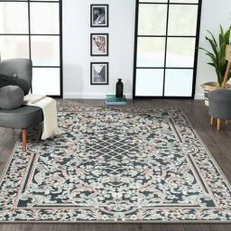 obsessions Cream and Grey Persian 4x6 Feet Machine Made Carpet-picture-37
