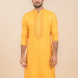 Tasva Mandarin Collar Thread Work Regular Kurta with Churidar-image-30