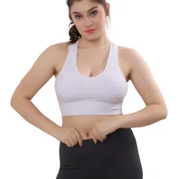 Bella Voste Geometric Self Design Full Coverage Rapid-Dry Workout Bra With All Day Comfort-17