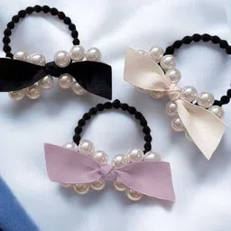 DressBerry Women Set of 3 Embellished Ponytail Holders-image-10