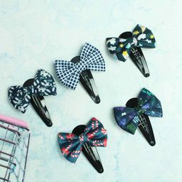 Tossido Girls Blue & White Set of 5 Tic Tac Hair Clip-7