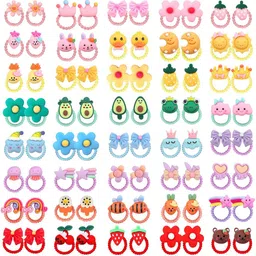 LYTIX Girls Set of 14 Assorted Beaded Ponytail Holders-2