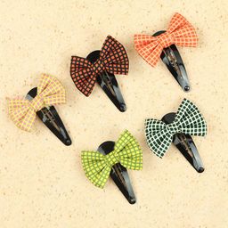 Tossido Girls Orange & Green Set of 5 Hair Accessory Set-47