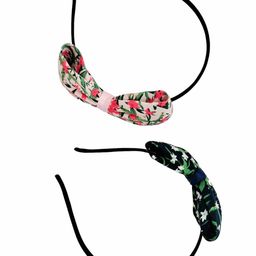 FEMMIBELLA Girls Set of 2 Floral Printed Bow Hairbands-14
