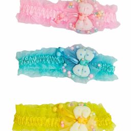 FEMMIBELLA Girls Set of 3 Lace Bow Hairbands-26