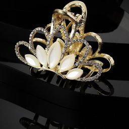 PANASH Gold Plated Embellished Claw Clip-25