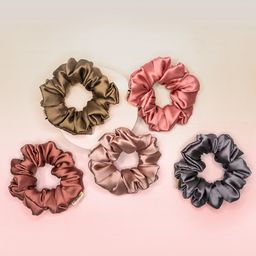 HAIR DRAMA COMPANY Women Pink & Olive Green Set of 5 Ponytail Holders-image-44