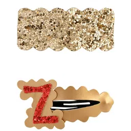 Aye Candy Girls Gold-Toned & Red Set of 2 Embellished Tic Tac Hair Clip-8