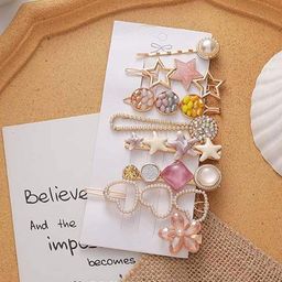 CHANDERKASH Set of 8 Assorted Pearl Embellished Hair Accessory Set-18