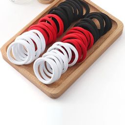 CHRONEX Set Of 50 Thick Cotton Durable Elastic Ponytail Holders-5