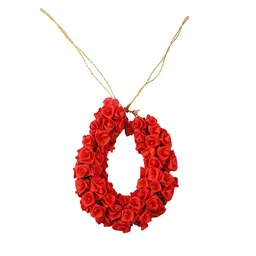 CHRONEX Women Red Rose Floral Bun Bridal Gajra-image-15