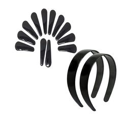 CHRONEX Set of 12 Tic Tac Hair Clips with Plain Hair Bands-88