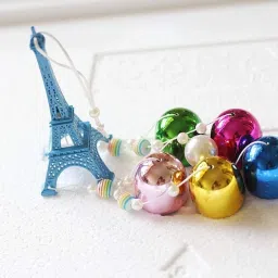 Multicolor Eiffel Tower Wind Chime For Home Decoration Balcony,Gallery,Office Brass, Steel Windchime-4