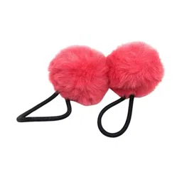 CHANDERKASH Set of 8 Artificial Fur Pompom Rubber Bands image 3