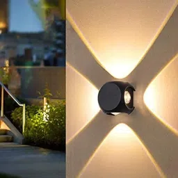 LED 4 Way LED Outdoor Waterproof Exterior Wall Light Fixture Lamp (Warm White) (Up-Down-Left-Right) (Metal) Rectangular (Pack of 1) Flood Light Outdoor Lamp-image-58